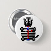 Zebra met ritssluiting ronde button 5,7 cm (Voorkant /achterkant)