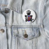 Zebra met ritssluiting ronde button 5,7 cm (In situ)