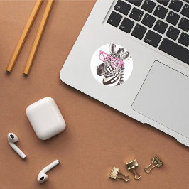 Zebra met roze Sticker