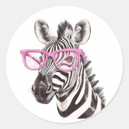 Zebra met roze Sticker