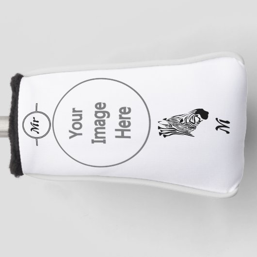 Zebra met Twisted Black Stripes Golfheadcover (Voorkant)