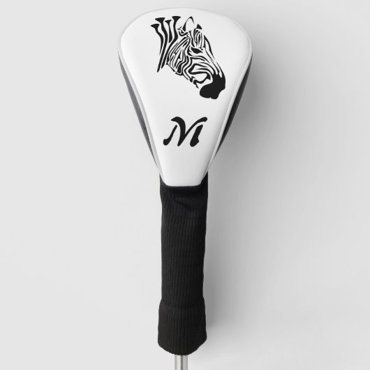Zebra met Twisted Black Stripes Golfheadcover (Voorkant)