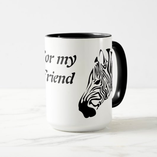 Zebra met Twisted Black Stripes Mok (Voorkant rechts)