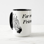 Zebra met Twisted Black Stripes Mok (Voorkant links)