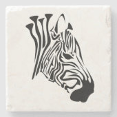 Zebra met Twisted Black Stripes Stenen Onderzetter (Voorkant)