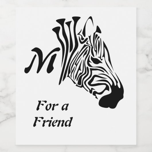 Zebra met Twisted Black Stripes Wijn Etiket (Enkel label)