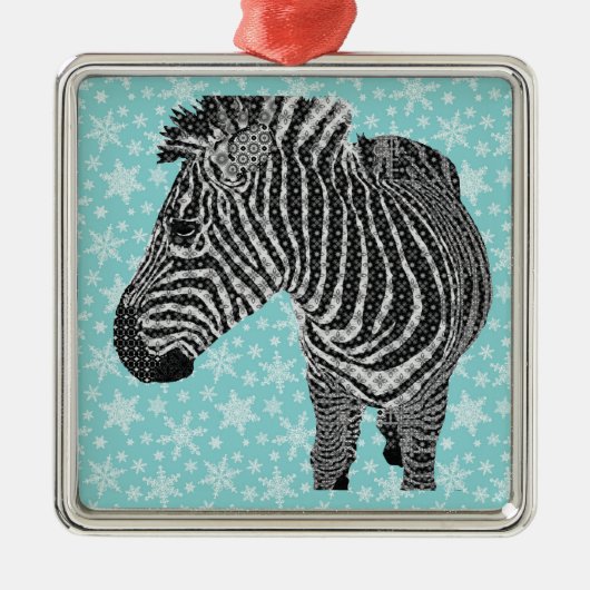  Zebra Metalen Ornament (Voorkant)