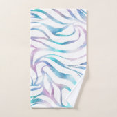 Zebra moderne Imprimer Glam Bleu Violet Parties sc (Serviette à main)
