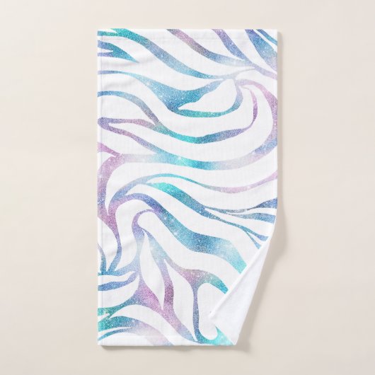 Zebra moderne Imprimer Glam Bleu Violet Parties sc (Serviette à main)