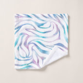 Zebra moderne Imprimer Glam Bleu Violet Parties sc (Gant de toilette)