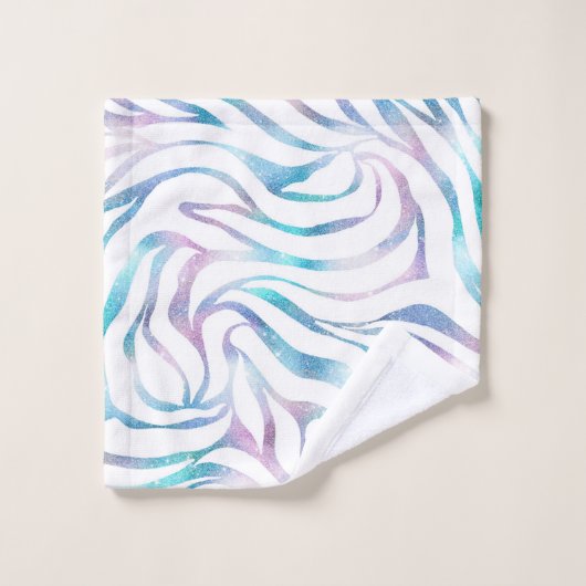 Zebra moderne Imprimer Glam Bleu Violet Parties sc (Gant de toilette)