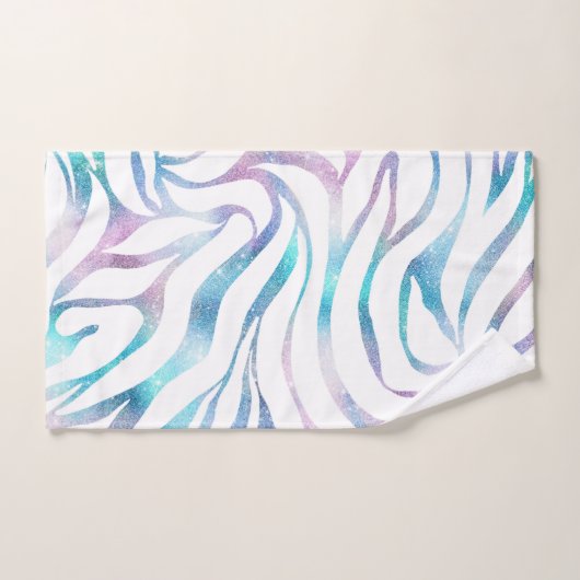 Zebra moderne Imprimer Glam Bleu Violet Parties sc (Serviette à main)