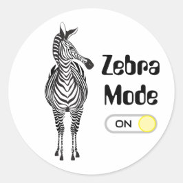 Zebra-modus Aan,  kleuren en lettertype/woorden Ronde Sticker
