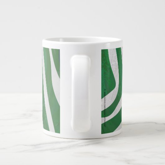 Zebra Monogram Groen en Witte Druk Jumbo Beker (Achterkant)