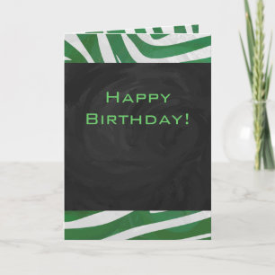 Zebra Monogram Groen en Witte Druk Kaart