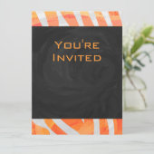 Zebra Monogram Oranje en wit Kaart (Staand voorkant)