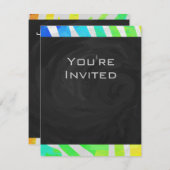 Zebra Monogram regenboog en witte afdrukken Kaart (Voorkant / Achterkant)