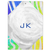 Zebra Monogram regenboog en witte afdrukken Klembord (Achterkant)