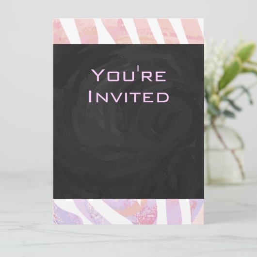 Zebra Monogram roze en wit Kaart (Staand voorkant)