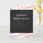 Zebra Monogram roze en wit Kaart (Gele Bloem)