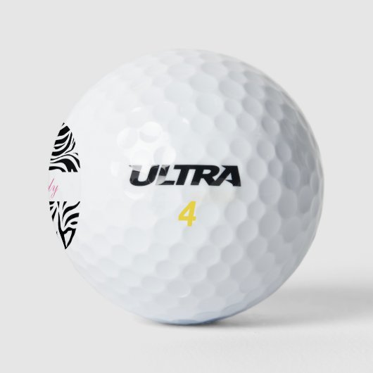 Zebra Monogram Stijl Golfballen (Logo)