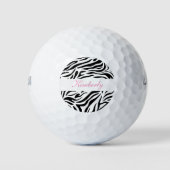 Zebra Monogram Stijl Golfballen (Voorkant)