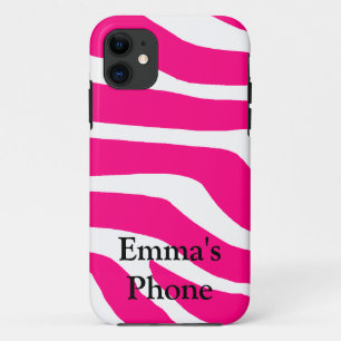 Zebra Monogrammed-naam iPhone 11 Hoesje