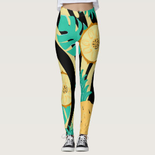 Zebra, monstera, ananas: zomerpatroon. leggings