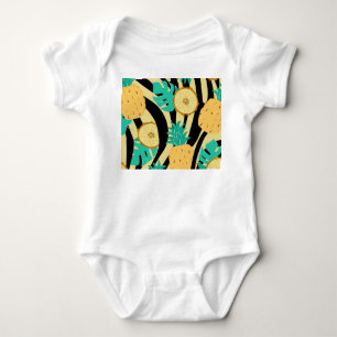 Zebra, monstera, ananas: zomerpatroon. romper