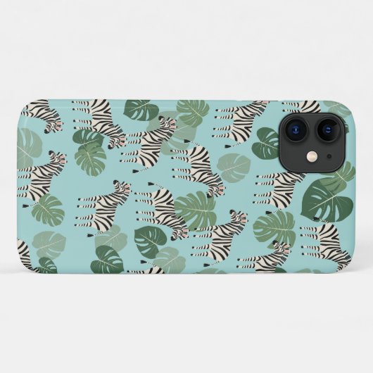 Zebra Monstera Pattern Case-Mate iPhone Case (Achterkant (horizontaal))