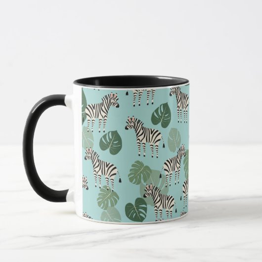 Zebra Monstera Pattern Mok (Links)