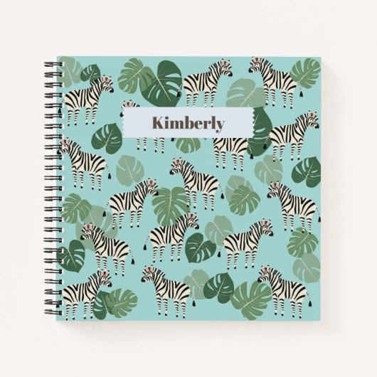 Zebra Monstera Pattern Notitieboek (Voorkant)