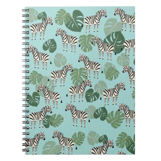 Zebra Monstera Pattern Notitieboek (Voorkant)