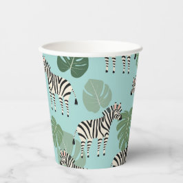 Zebra Monstera Pattern Papieren Bekers