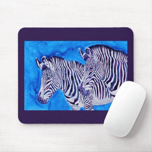 Zebra Mousepad - "Dubbel zien" Muismat (Met muis)