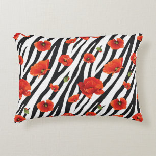 zebra naadloos bloempatroon accent kussen