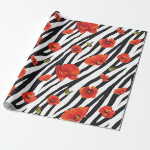 zebra naadloos bloempatroon cadeaupapier