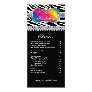 Zebra Nail Salon Makeup kunstenaar Cosmetoloog Reclamekaart