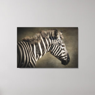 Zebra Natuurfotografie Kunst Canvas Afdruk