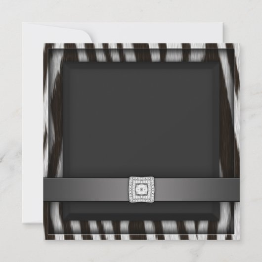 Zebra N'Importe Quel Nombre Modèle Invitation De F (Dos)