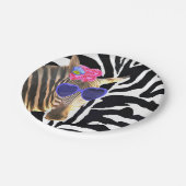 Zebra oerwoud mode modern meisje papieren bordje (Gekanteld)