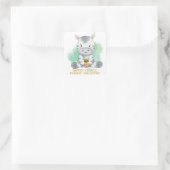 zebra-offerte vierkante sticker (Tas)