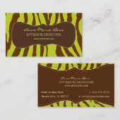 Zebra Olijfchocolade visitekaartjes (Voorkant / Achterkant)