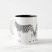 Zebra omwikkeling rond tweekleurige koffiemok (Voorkant links)