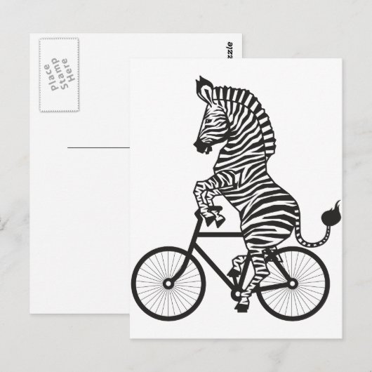 Zebra on Bike Briefkaart (Voorkant / Achterkant)