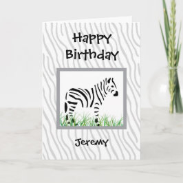 Zebra on white background kaart