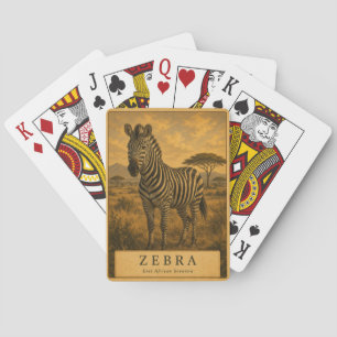 Zebra Oost-Afrikaanse savanne VINTAGE Pokerkaarten