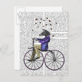 Zebra op fiets briefkaart (Voorkant / Achterkant)