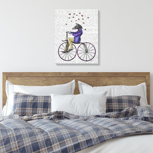 Zebra op fiets canvas afdruk (Insitu (Slaapkamer))