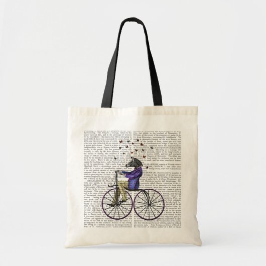 Zebra op fiets tote bag (Voorkant)